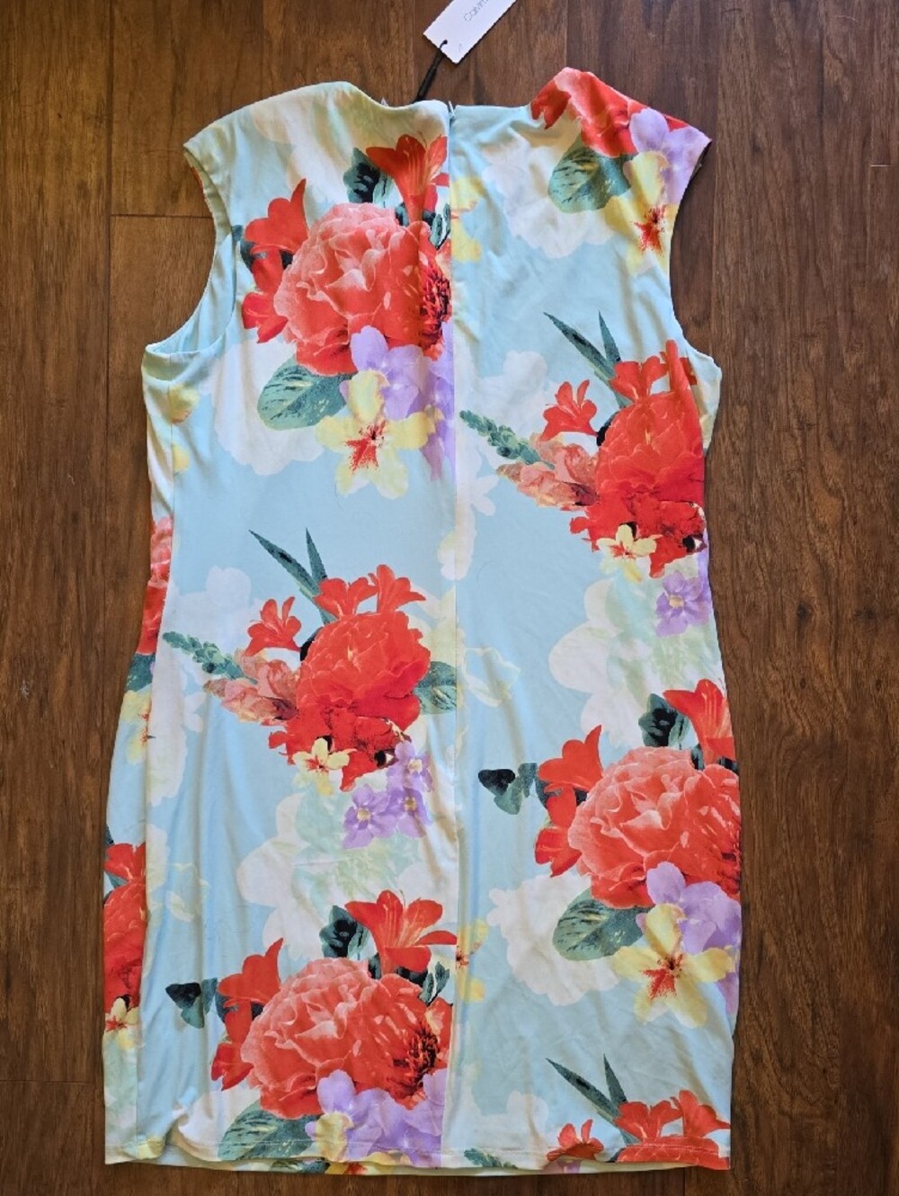 Calvin Klein Mint Shift Dress with Red Floral Print - Picture 4 of 6